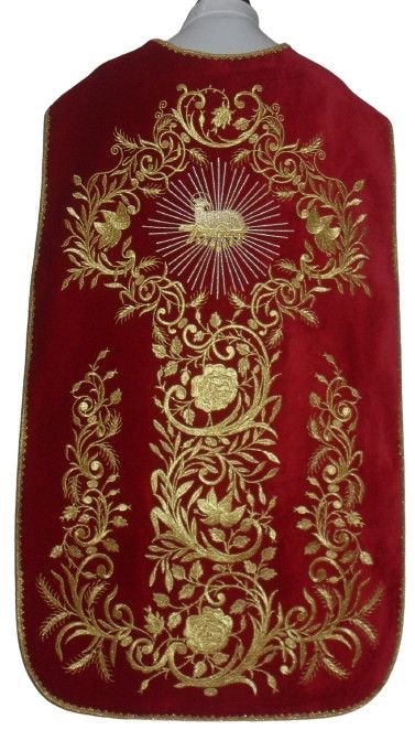 Ornat rzymski haftowany motyw Baranka, aksamit (67) - Ornaty rzymskie - Nowość