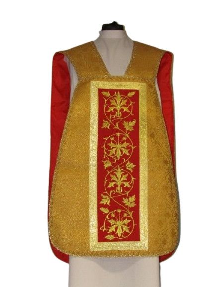 Ornat rzymski czerwony Serce Pana Jezusa (61) - Ornaty z Jezusem - zdjęcie 2 - Ornat rzymski czerwony Serce Pana Jezusa (61)