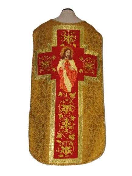 Ornat rzymski czerwony Serce Pana Jezusa (61) - Ornaty z Jezusem - Nowość