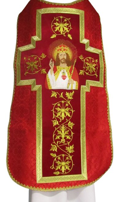 Ornat rzymski haftowany Chrystus Król (2) - Ornaty z Jezusem - Nowość