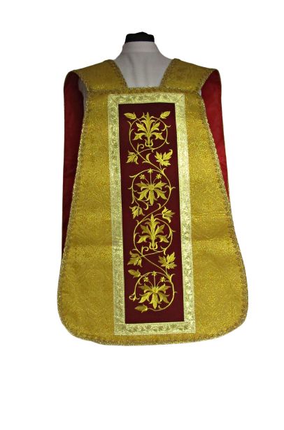 Ornat rzymski haftowany Chrystus Król - Ornaty z Jezusem - zdjęcie 2 - Ornat rzymski haftowany Chrystus Król