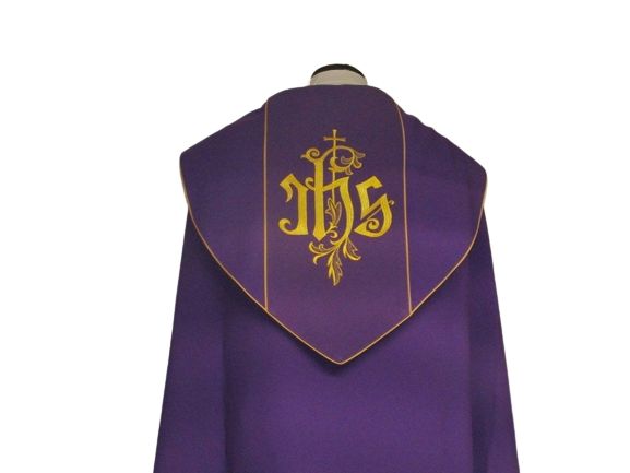 Kapa haftowana fioletowa - ornament (4) - KAPY LITURGICZNE - zdjęcie 3 - Kapa haftowana fioletowa - ornament (4)