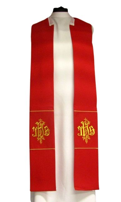 Kapa haftowana czerwona - ornament (4) - KAPY LITURGICZNE - zdjęcie 2 - Kapa haftowana czerwona - ornament (4)