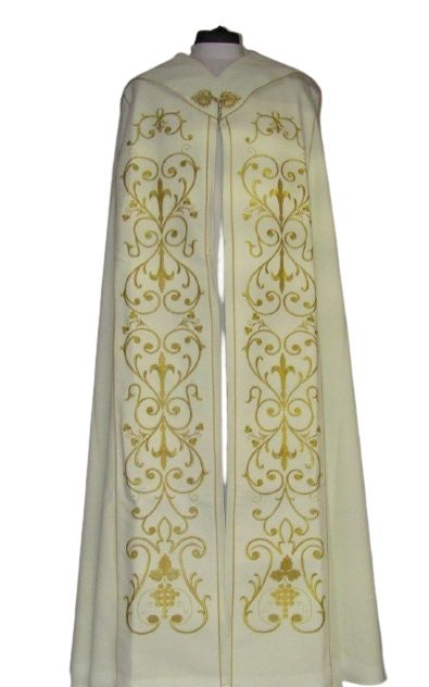 Kapa haftowana ecru - ornament (4) - KAPY LITURGICZNE - zdjęcie 3 - Kapa haftowana ecru - ornament (4)