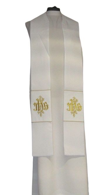 Kapa haftowana biała - ornament (4) - KAPY LITURGICZNE - zdjęcie 3 - Kapa haftowana biała - ornament (4)