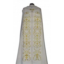Kapa haftowana biała - ornament (4) - KAPY LITURGICZNE