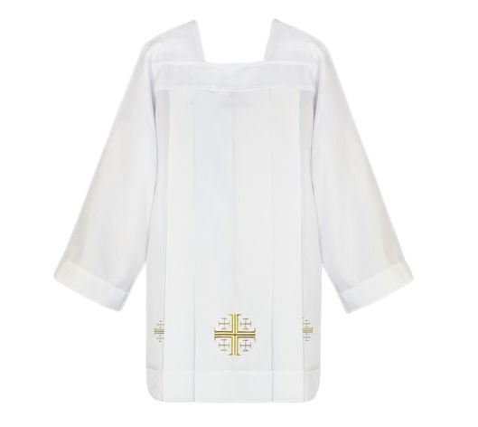 Komża kapłańska - haft złoty Krzyż Jerozolimski (3) - KOMŻE I ALBY  KAPŁAŃSKIE - Nowość