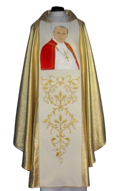 Ornat z wizerunkiem Jana Pawła II - szeroki pas - Ornaty z wizerunkiem świętych - Nowość