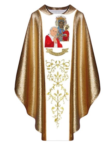 Ornat z wizerunkiem Jana Pawła II i MB Częstochowska - Ornaty z wizerunkiem świętych - Nowość