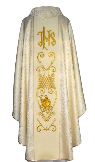 Ornat z wizerunkiem Jana Pawła II - materiał kremowa rozeta - Ornaty z wizerunkiem świętych - zdjęcie 2 - Ornat z wizerunkiem Jana Pawła II - materiał kremowa rozeta