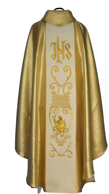 Ornat z wizerunkiem Jana Pawła II - materiał złoty - Ornaty z wizerunkiem świętych - zdjęcie 2 - Ornat z wizerunkiem Jana Pawła II - materiał złoty