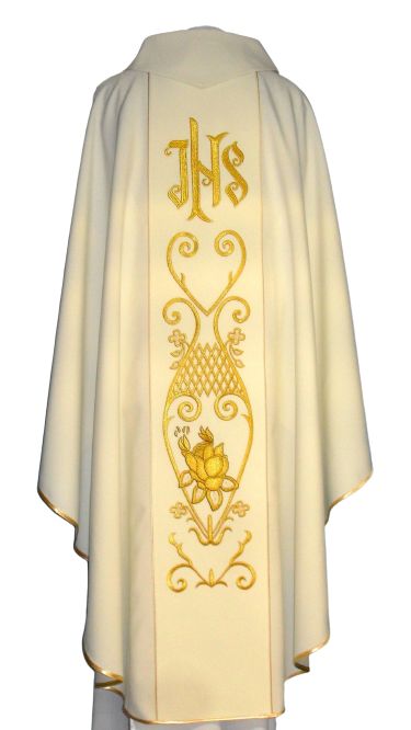 Ornat z wizerunkiem Jana Pawła II - materiał gładki - Ornaty z wizerunkiem świętych - zdjęcie 2 - Ornat z wizerunkiem Jana Pawła II - materiał gładki