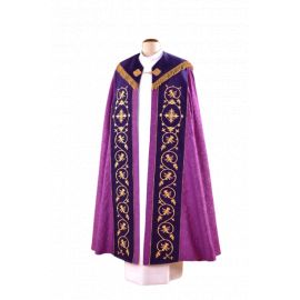 Kapa haftowana adamaszek , pasy aksamit (55) - KAPY LITURGICZNE
