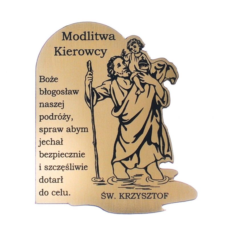 Święty Krzysztof - Plakietka samochodowa, laminowana (6) - ŚWIĘTY KRZYSZTOF - Święty Krzysztof - Plakietka samochodowa, laminowana (6)
