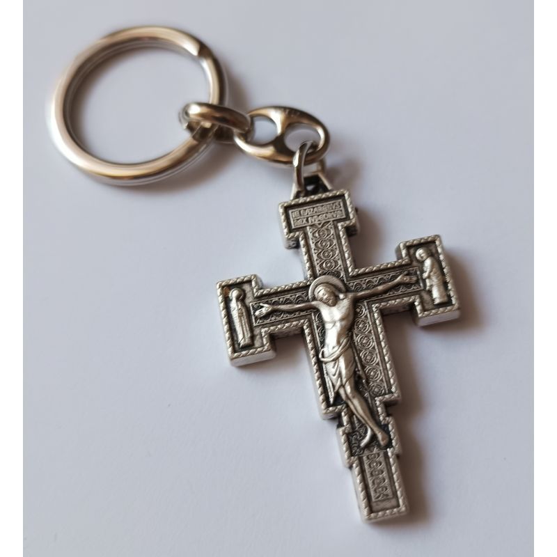 Brelok metalowy włoski Krzyż 4,5x3,5 cm - Breloki religijne - Brelok metalowy włoski Krzyż 4,5x3,5 cm