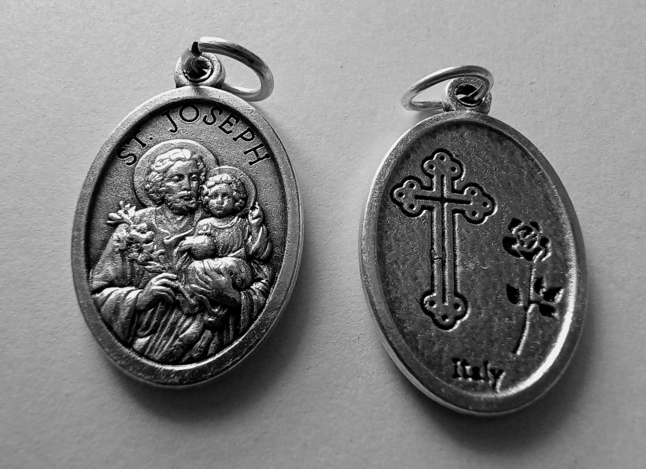 Medalik metalowy Święty Józef (2) - Medaliki włoskie metalowe - Nowość