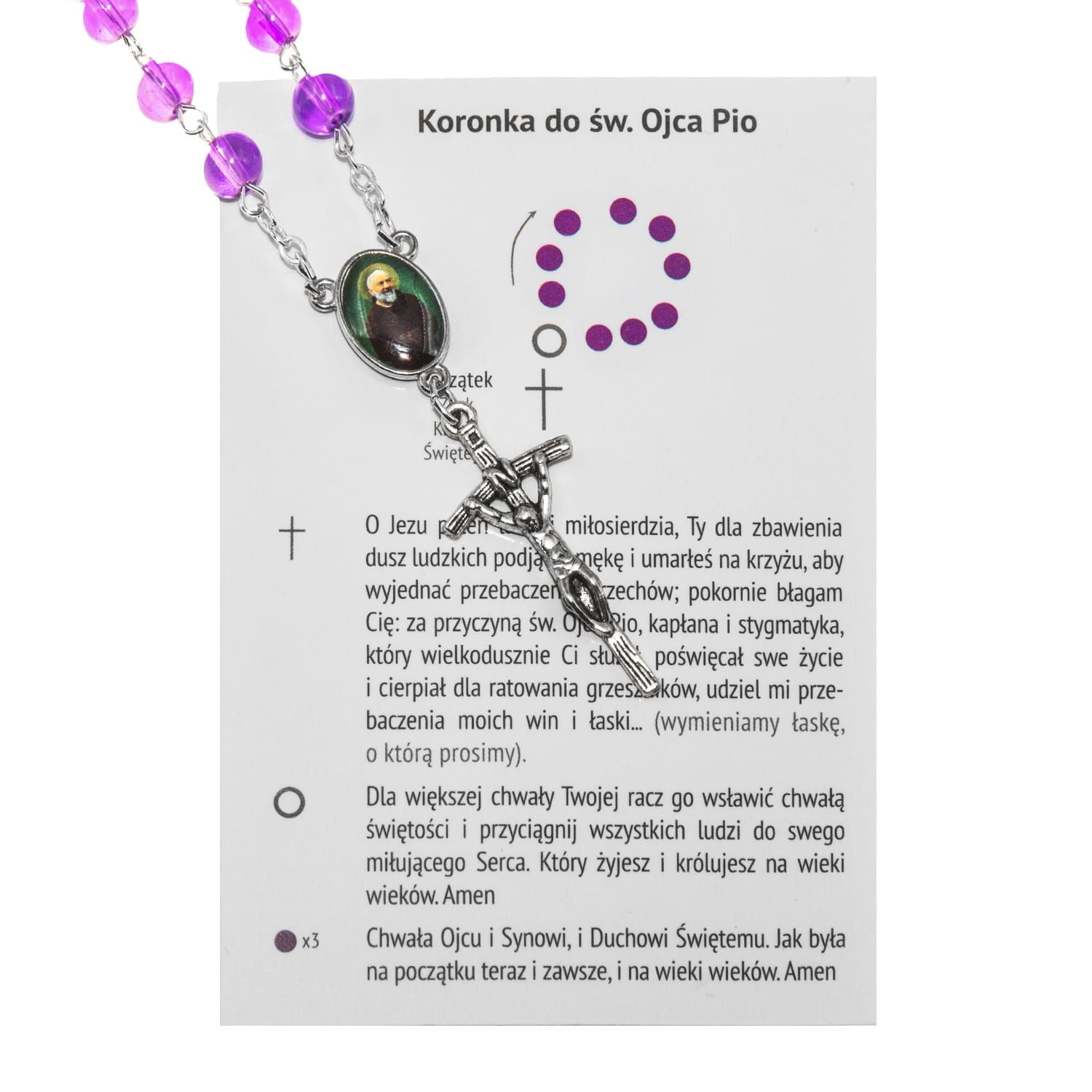 Koronka do św. Ojca Pio + różaniec - RÓŻAŃCE, KORONKI, TAJEMNICE RÓŻAŃCOWE - zdjęcie 2 - Koronka do św. Ojca Pio + różaniec