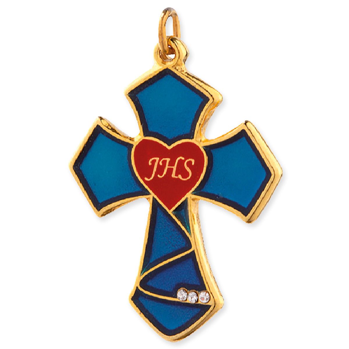 Krzyżyk “Serce”, metalowy w kolorze złotym - KRZYŻE, KRZYŻYKI - Nowość