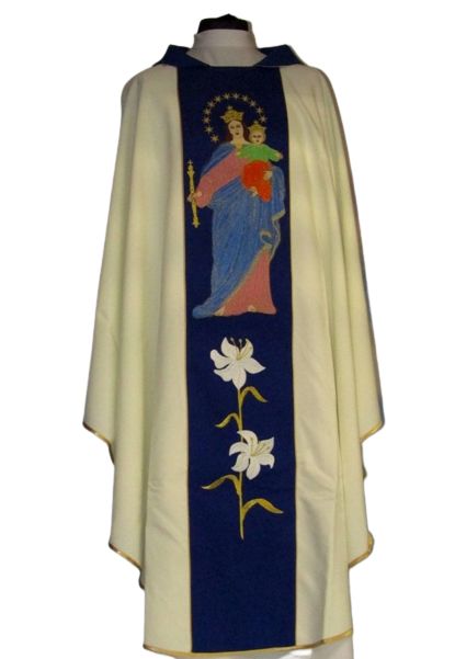 Ornat ecru haftowany - MB Wspomożycielka Wiernych - Ornaty Maryjne - Nowość