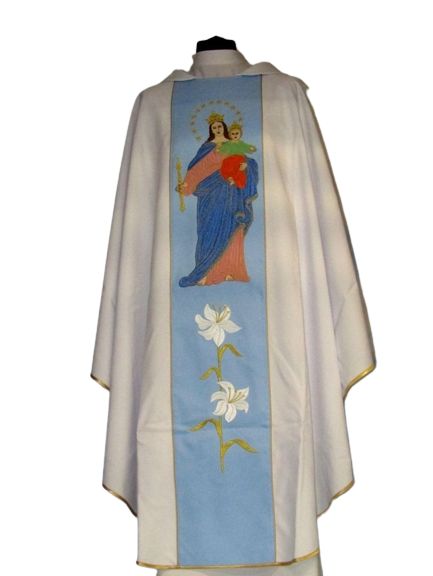 Ornat biały haftowany - MB Wspomożycielka Wiernych - Ornaty Maryjne - Nowość