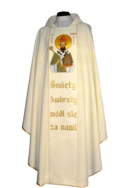 Ornat haftowany - Święty Ambroży - Ornaty z wizerunkiem świętych - Nowość