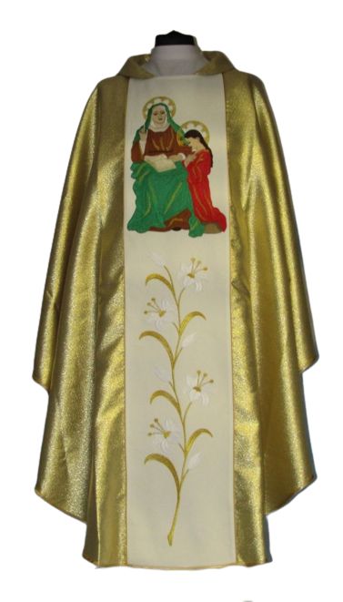 Ornat haftowany - Święta Anna - Ornaty z wizerunkiem świętych - zdjęcie 2 - Ornat haftowany - Święta Anna