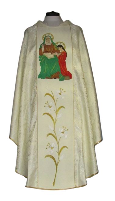 Ornat haftowany - Święta Anna - Ornaty z wizerunkiem świętych - zdjęcie 5 - Ornat haftowany - Święta Anna