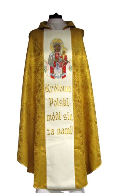 Ornat haftowany - MB Częstochowska z napisem (22) - Ornaty Maryjne - Nowość