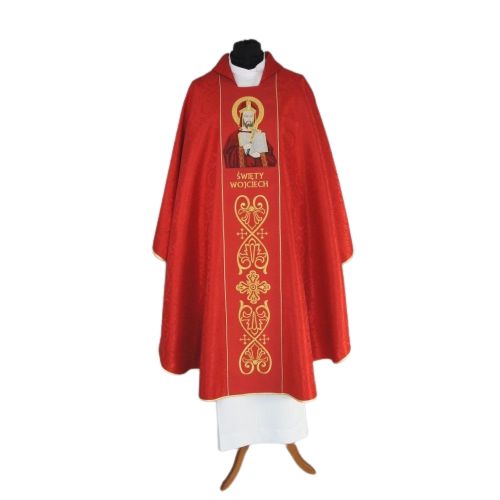Ornat gotycki haftowany Święty Wojciech - Ornaty z wizerunkiem świętych - zdjęcie 3 - Ornat gotycki haftowany Święty Wojciech