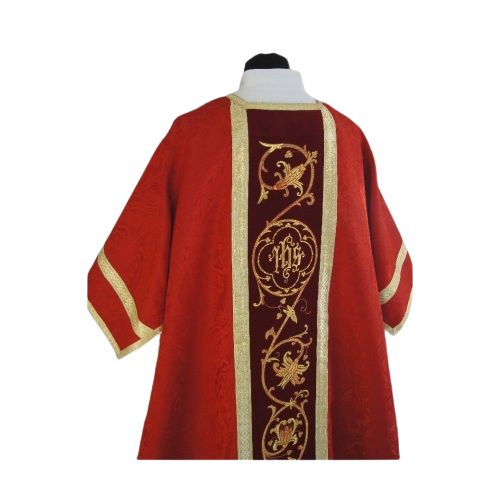 Dalmatyka rzymska czerwona - żakard - DALMATYKI - zdjęcie 2 - Dalmatyka rzymska czerwona - żakard