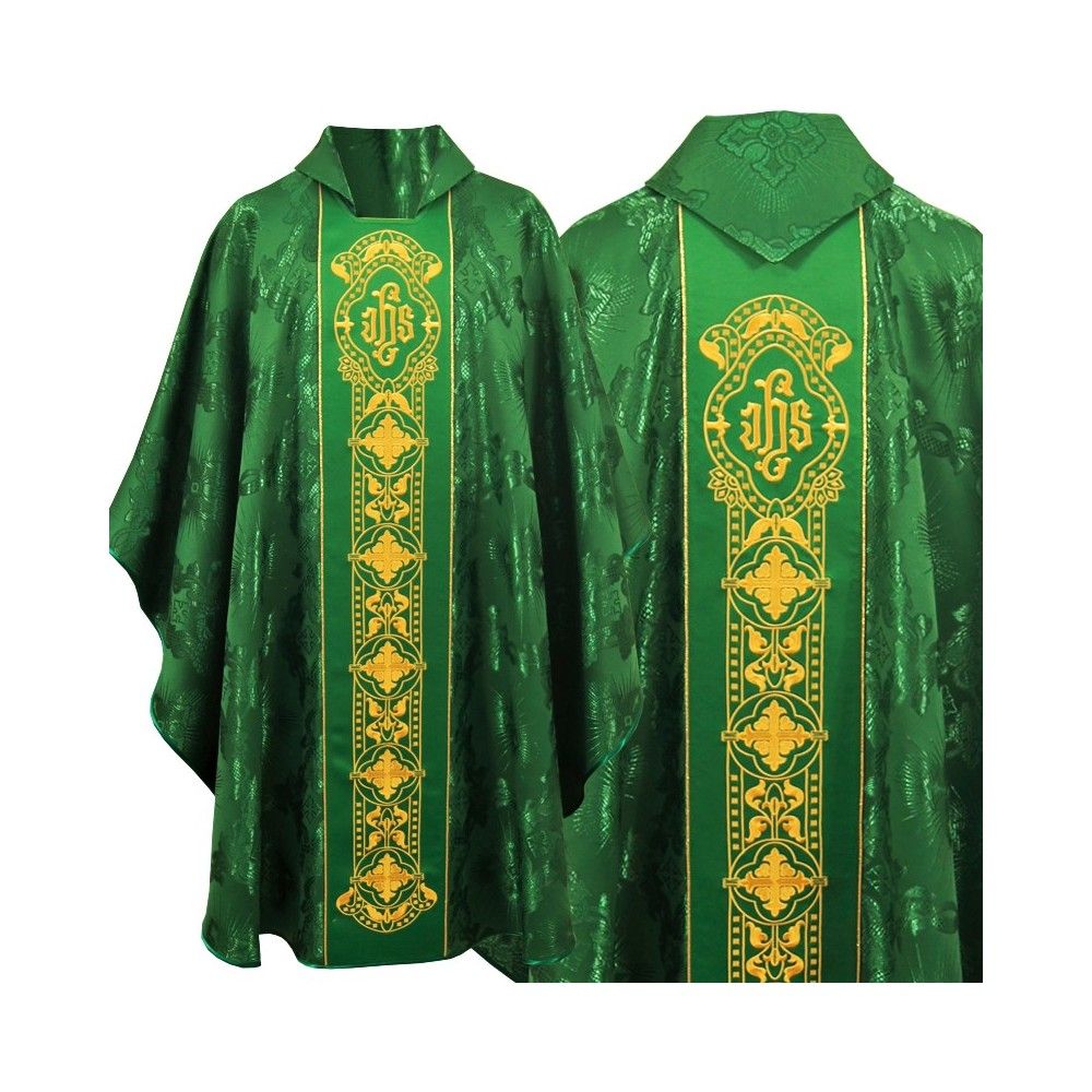 Ornat gotycki, materiał żakard, zielony (62) - Ornaty zielone - Nowość