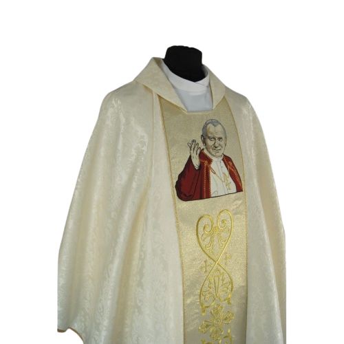 Ornat gotycki haftowany - Święty Jan Paweł II - Ornaty z wizerunkiem świętych - Nowość