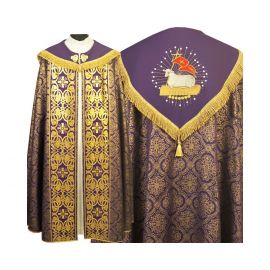 Kapa gotycka haftowana, fioletowa z dodatkami złotymi (91) - KAPY LITURGICZNE