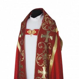 Kapa rzymska, kolory liturgiczne - tkanina żakard (10) - KAPY LITURGICZNE - zdjęcie 6 - Kapa rzymska, kolory liturgiczne - tkanina żakard (10)