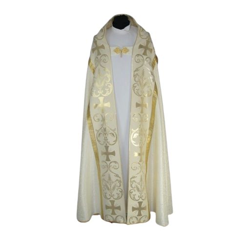 Kapa rzymska, kolory liturgiczne - tkanina żakard (10) - KAPY LITURGICZNE - zdjęcie 9 - Kapa rzymska, kolory liturgiczne - tkanina żakard (10)