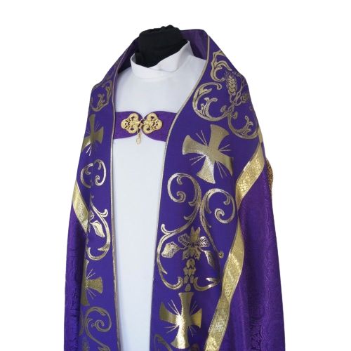 Kapa rzymska, kolory liturgiczne - tkanina żakard (10) - KAPY LITURGICZNE - zdjęcie 2 - Kapa rzymska, kolory liturgiczne - tkanina żakard (10)