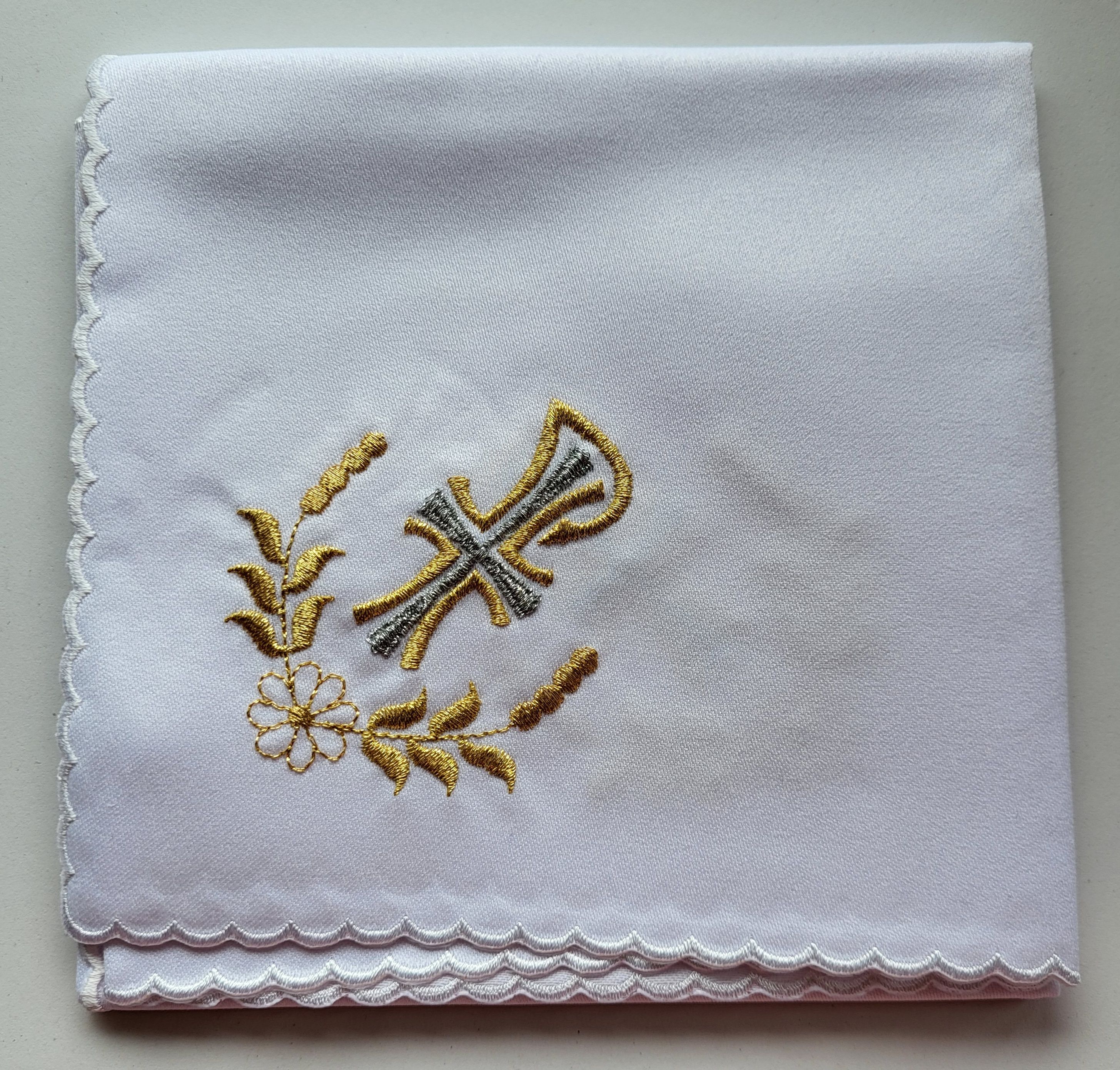 Korporał haftowany w 4 rogach - P, kłosy, kwiat - Korporał - Nowość