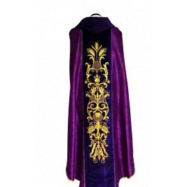 Ornat haftowany, adamaszek - ornament (1) - Ornaty haftowane - zdjęcie 2 - Ornat haftowany, adamaszek - ornament (1)