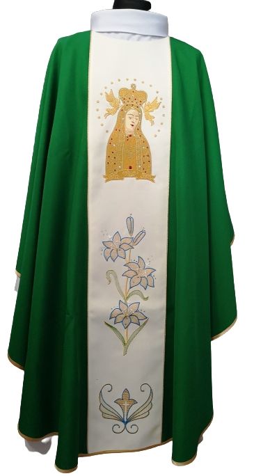 Ornat zielony Matka Boża Licheńska - Ornaty Maryjne - zdjęcie 2 - Ornat zielony Matka Boża Licheńska
