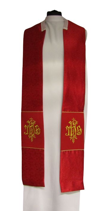 Kapa haftowana IHS rozeta - kolory liturgiczne (50A) - KAPY LITURGICZNE - zdjęcie 3 - Kapa haftowana IHS rozeta - kolory liturgiczne (50A)