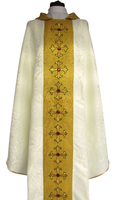 Ornat z pięknym pasem haftowanym + kamienie (1) - Ornaty haftowane - zdjęcie 2 - Ornat z pięknym pasem haftowanym + kamienie (1)