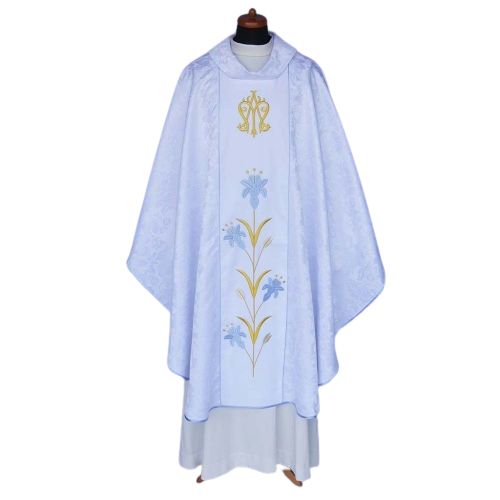 Ornat haftowany Maryjny biały (28) - Ornaty Maryjne - zdjęcie 2 - Ornat haftowany Maryjny biały (28)