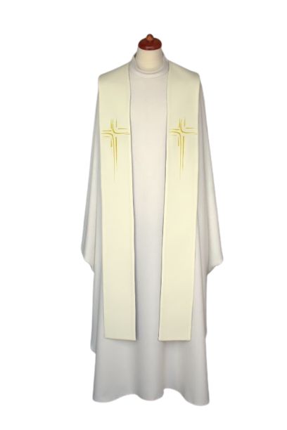 Stuła haftowana do koncelebry - kolory liturgiczne (2) - EUCHARYSTYCZNE - zdjęcie 3 - Stuła haftowana do koncelebry - kolory liturgiczne (2)