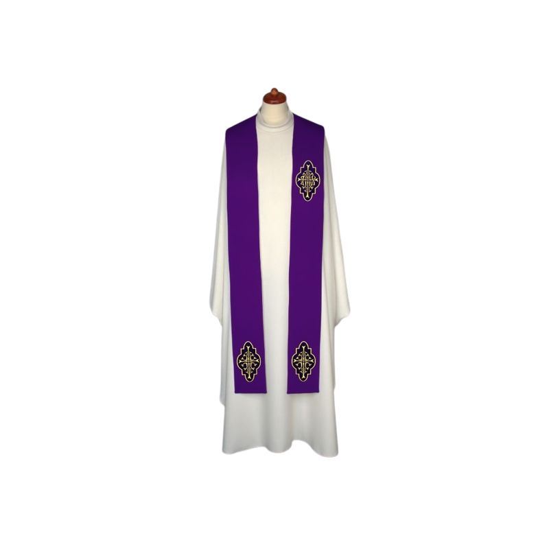 Stuła haftowana - aplikacje aksamitne (4) - EUCHARYSTYCZNE - Stuła haftowana - aplikacje aksamitne (4)