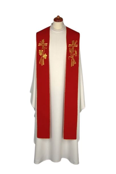 Stuła haftowana do koncelebry - kolory liturgiczne (7) - STUŁY - zdjęcie 2 - Stuła haftowana do koncelebry - kolory liturgiczne (7)