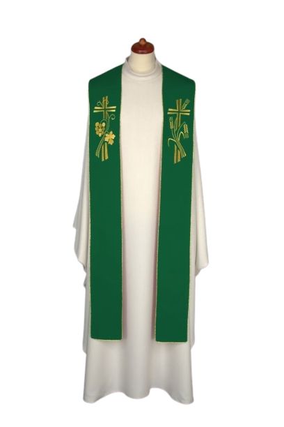 Stuła haftowana do koncelebry - kolory liturgiczne (7) - STUŁY - zdjęcie 3 - Stuła haftowana do koncelebry - kolory liturgiczne (7)