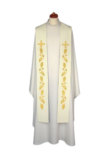 Stuła haftowana - kolory liturgiczne, bogaty haft (10) - EUCHARYSTYCZNE - zdjęcie 3 - Stuła haftowana - kolory liturgiczne, bogaty haft (10)