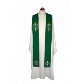 Stuła haftowana - kolory liturgiczne, bogaty haft (11) - EUCHARYSTYCZNE