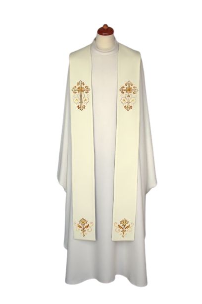 Stuła haftowana - kolory liturgiczne, bogaty haft (11) - EUCHARYSTYCZNE - zdjęcie 2 - Stuła haftowana - kolory liturgiczne, bogaty haft (11)