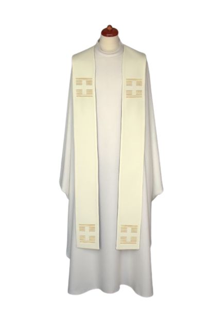 Stuła haftowana - kolory liturgiczne, Krzyże haft (13) - EUCHARYSTYCZNE - zdjęcie 3 - Stuła haftowana - kolory liturgiczne, Krzyże haft (13)